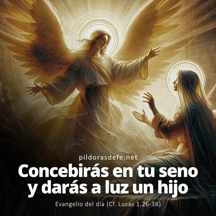Evangelio del día, Lucas 1,26-38: Concebirás en tu seno y darás a luz un hijo