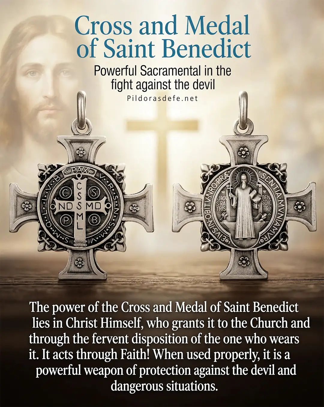 Cross and Medal of Saint Benedict powerful sacramental Cross and Medal of Saint Benedict, powerful sacramental