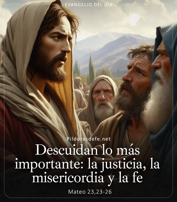 Evangelio de hoy, Mateo 23,23-26: Descuidan lo más importante: la justicia, la misericordia y la fe