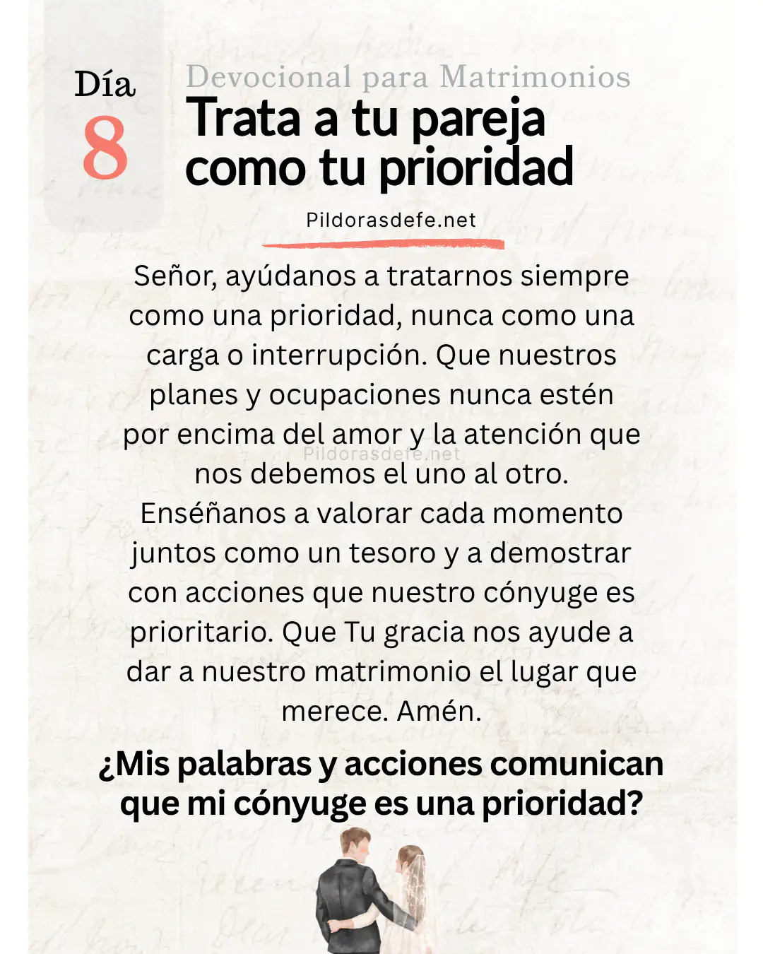 Devocional para Matrimonios y oración de los esposos, día 8