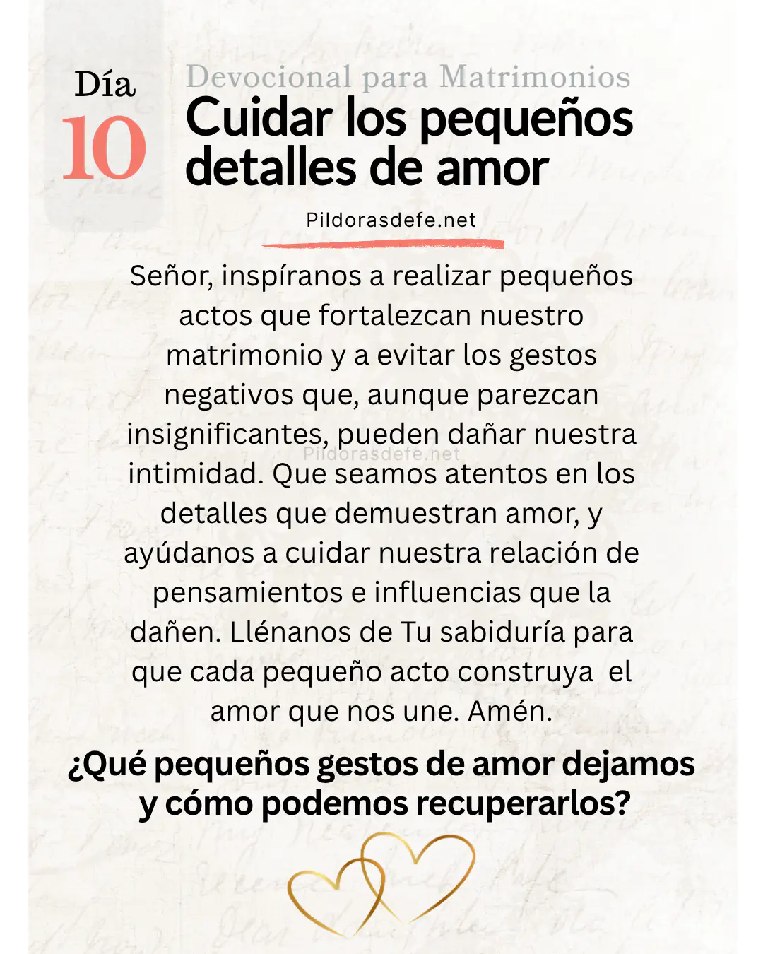 Devocional para Matrimonios y oración de los esposos, día 10