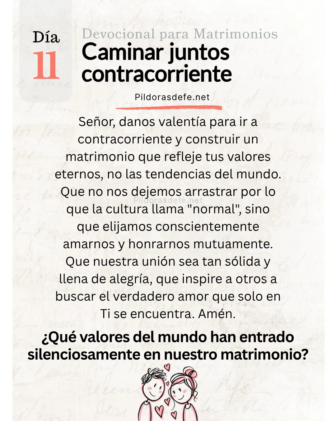 Devocional para Matrimonios y oracion de los esposos dia 11 Devocional para Matrimonios y oración de los esposos, día 11