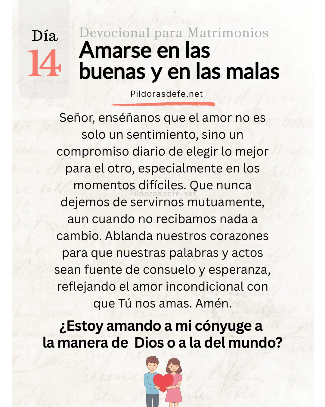 Devocional para Matrimonios y oracion de los esposos dia 14 Devocional para Matrimonios y oración de los esposos, día 14