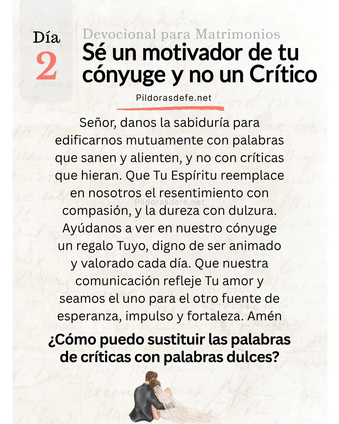 Devocional para Matrimonios y oracion de los esposos dia 2 Devocional para Matrimonios y oración de los esposos, día 2