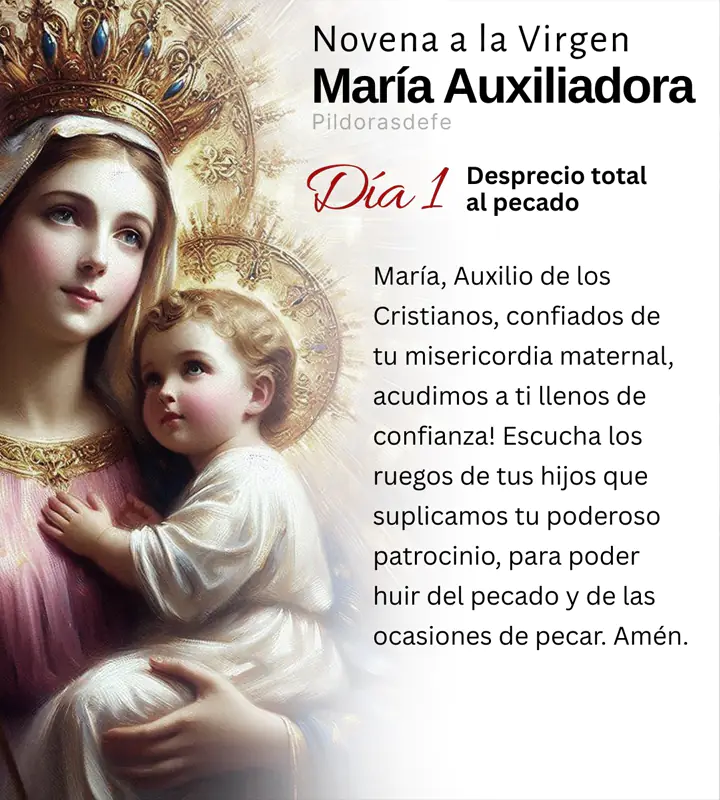 Oración a la Virgen María Auxiliadora, para el día 1