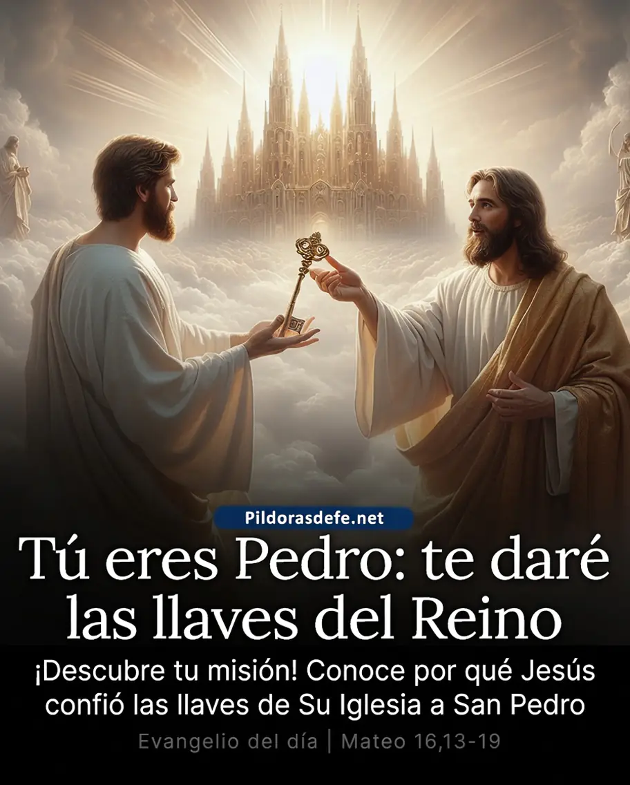 Evangelio de hoy Lunes, Mateo 16,13-19: Tú eres Pedro, y yo te daré las llaves del Reino de los cielos