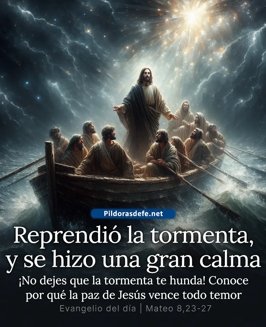 Evangelio de hoy Martes, Mateo 8,23-27: Jesús reprendió a los vientos y al mar, y se hizo una gran calma