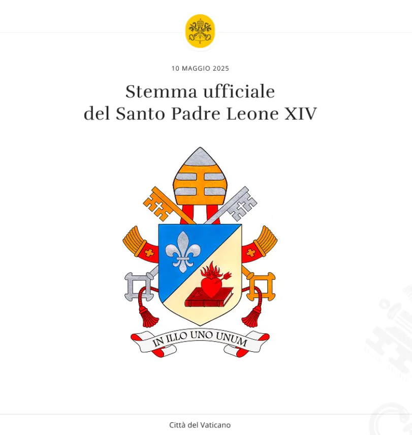 Escudo de armas oficial para el Pontificado del Papa León XIV