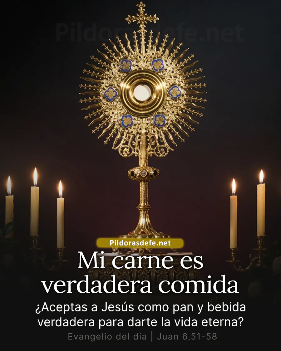 Evangelio de hoy Domingo Juan 6 51 58 Mi carne es verdadera comida Evangelio de hoy Domingo, Juan 6,51-58: Mi carne es verdadera comida, y mi sangre es verdadera bebida