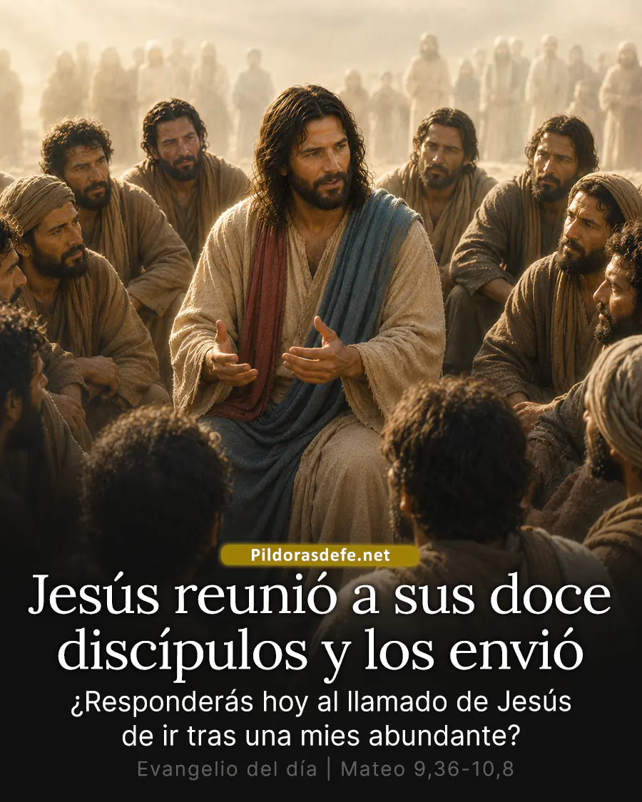Evangelio de hoy Domingo Mateo 9 36 10 8 Jesus envio a sus doce discipulos Evangelio de hoy Domingo, Mateo 9,36-10,8: Jesús reunió a sus doce discípulos y los envió