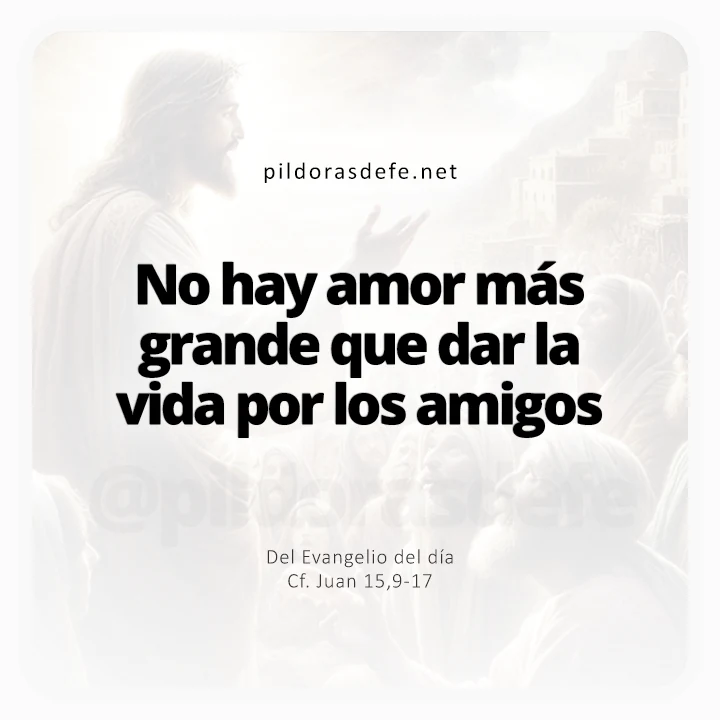 Evangelio de hoy Juan 15,9-17: No hay amor más grande que dar la vida por sus amigos