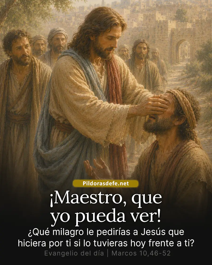 Evangelio de hoy Jueves Marcos 10 46 52 Maestro que pueda ver Evangelio de hoy Jueves, Marcos 10,46-52: Maestro, que yo pueda ver