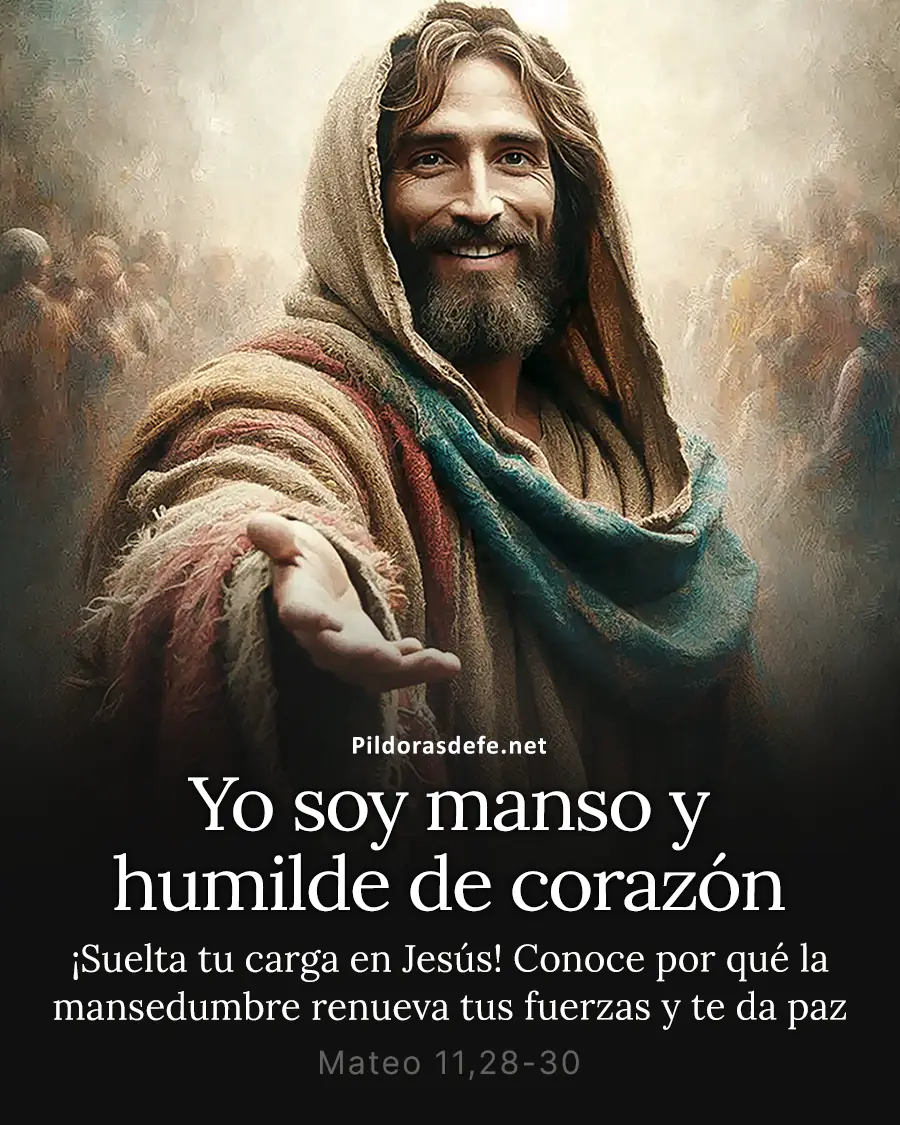 Evangelio de hoy Jueves Mateo 11 28 30 Soy manso humilde de Corazon de Jesus Evangelio de hoy Jueves, Mateo 11,28-30: Yo soy manso y humilde de corazón