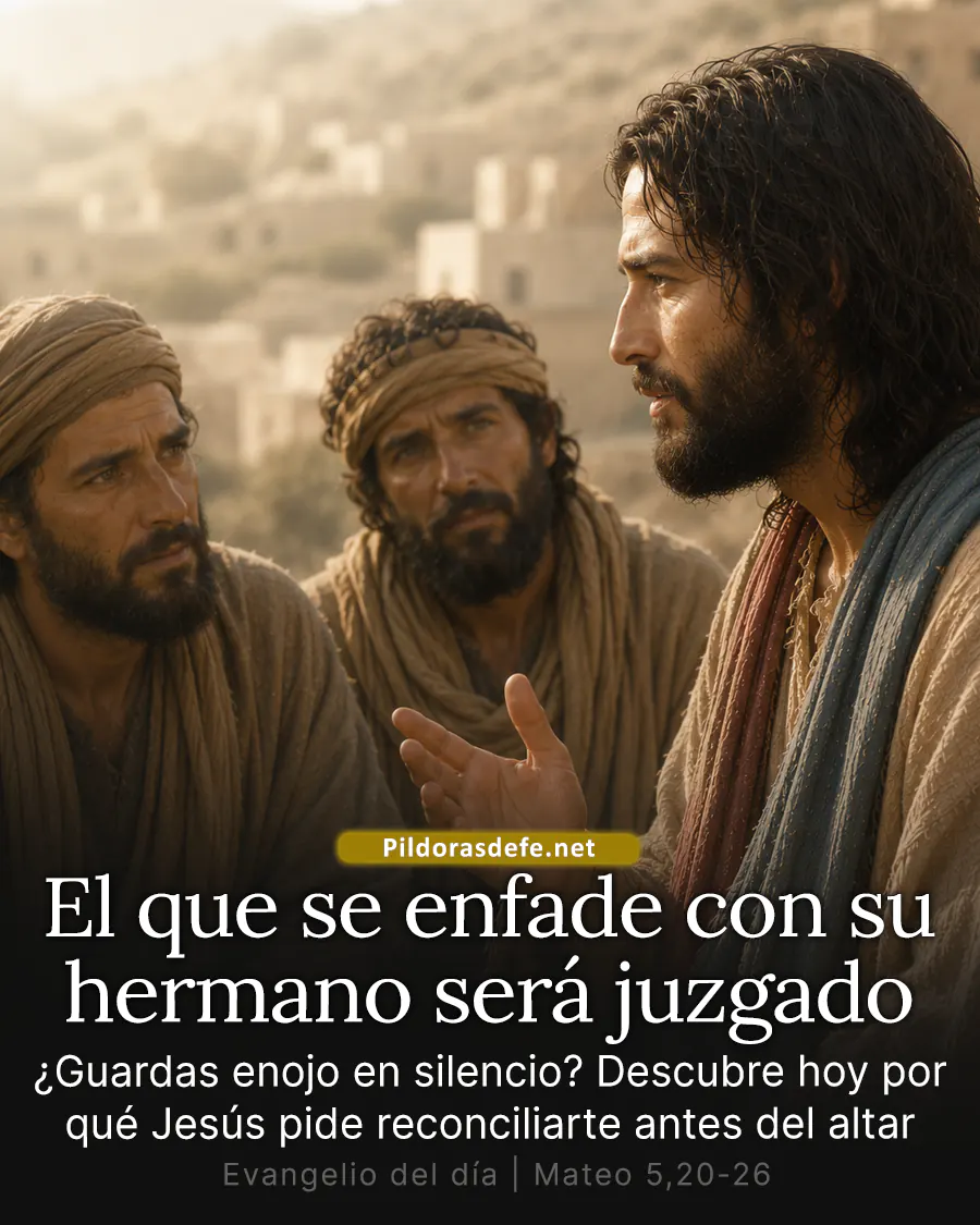 Evangelio de hoy Jueves Mateo 5 20 26 El que se enfade con su hermano sera juzgado Evangelio de hoy Jueves, Mateo 5, 20-26: Cualquiera que se enfade con su hermano será juzgado