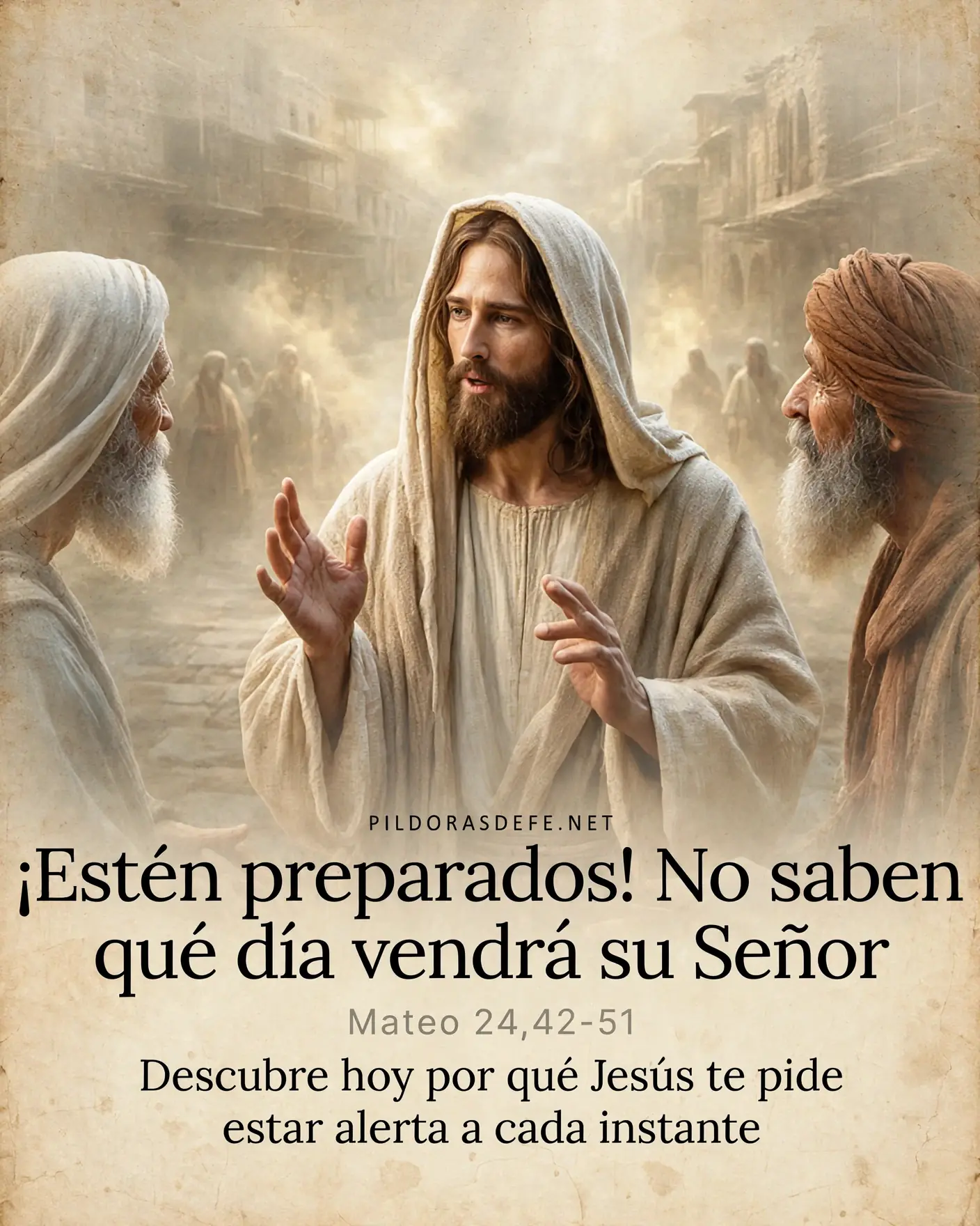 Evangelio de hoy Lectura de San Mateo 24 42 51 Evangelio de hoy, San Mateo 24 42 51: ¡Ustedes estén preparados!