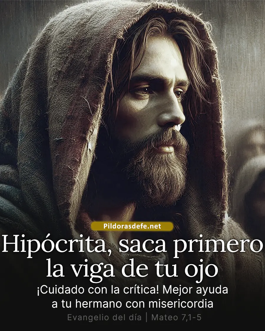 Evangelio de hoy Lunes Hipocrita saca primero la viga de tu ojo Evangelio de hoy Lunes: Hipócrita saca primero la viga de tu ojo