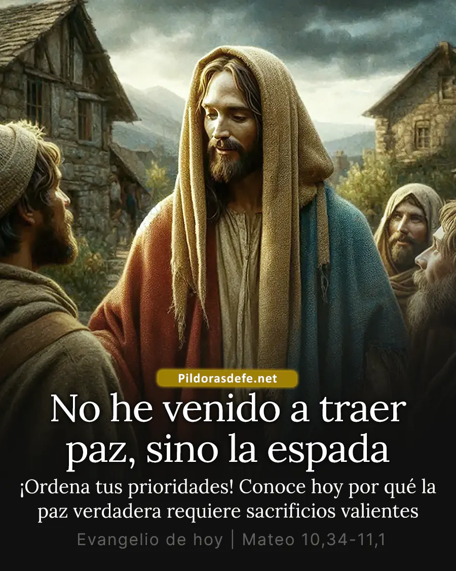 Evangelio de hoy Lunes Mateo 10 34 11 1 No he venido a traer paz Evangelio de hoy Lunes, Mateo 10,34-11,1: No he venido a traer paz, sino la espada