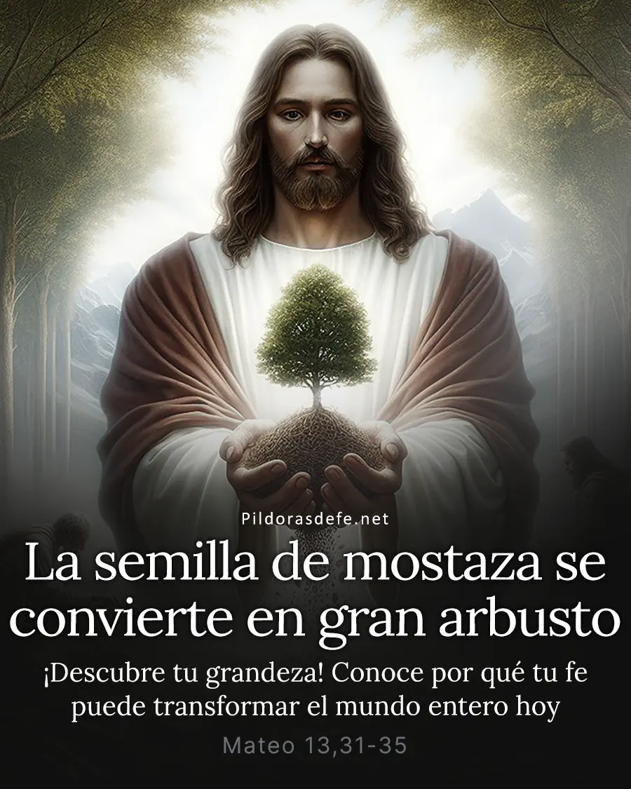 Evangelio de hoy Lunes Mateo 13 31 35 la semilla de mostaza se transforma en arbusto Evangelio de hoy Lunes, Mateo 13,31-35: La semilla de mostaza se convierte en un arbusto grande y las aves del cielo vienen y anidan en sus ramas