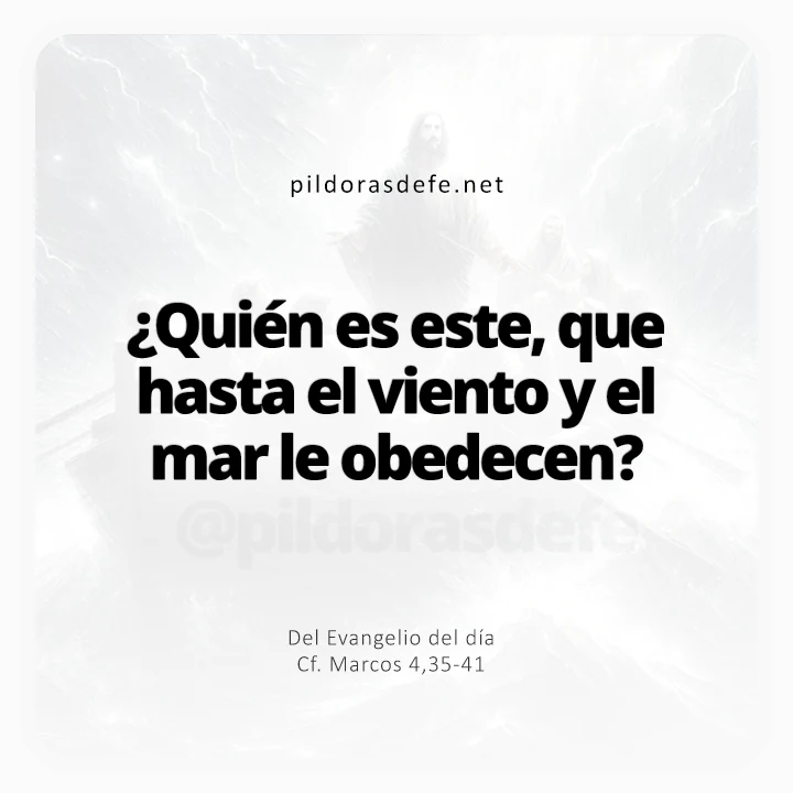 Evangelio de hoy Marcos 4,35-41: ¿Quién es este que hasta el viento y el mar le obedecen?