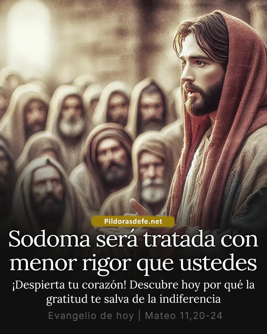 Evangelio de hoy Martes Mateo 11 20 24 Sodoma sera tratada con menos rigor Evangelio de hoy Martes, Mateo 11,20-24: Sodoma será tratada con menor rigor que ustedes