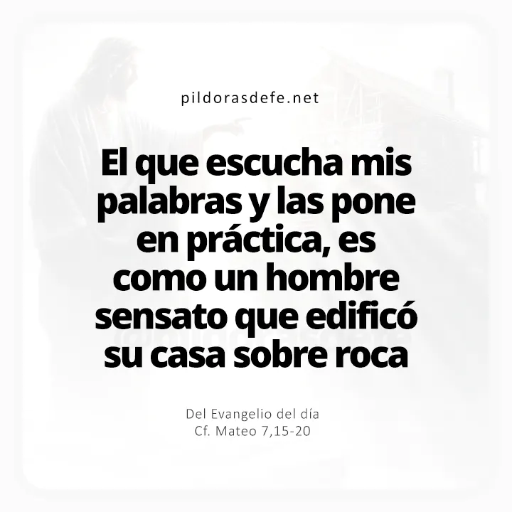 Evangelio de hoy Mateo 7,21-29: La Casa sobre la Roca