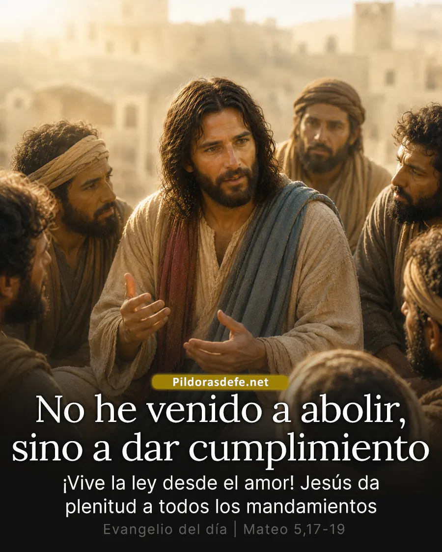 Evangelio de hoy Miércoles, Mateo 5,17-19: No he venido a abolir, sino a dar plenitud