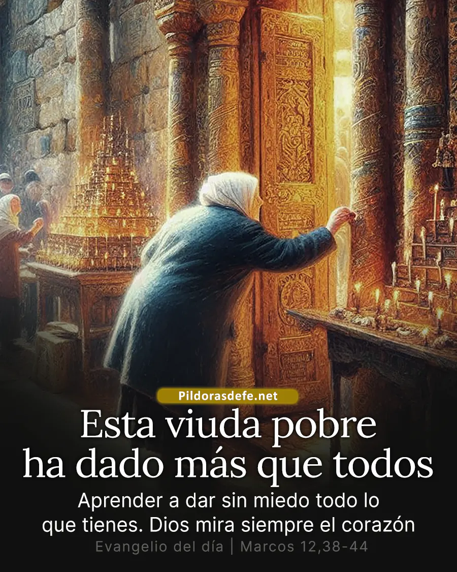 Evangelio de hoy Sábado, Marcos 12,38-44: Esta viuda pobre ha dado más que todos los demás