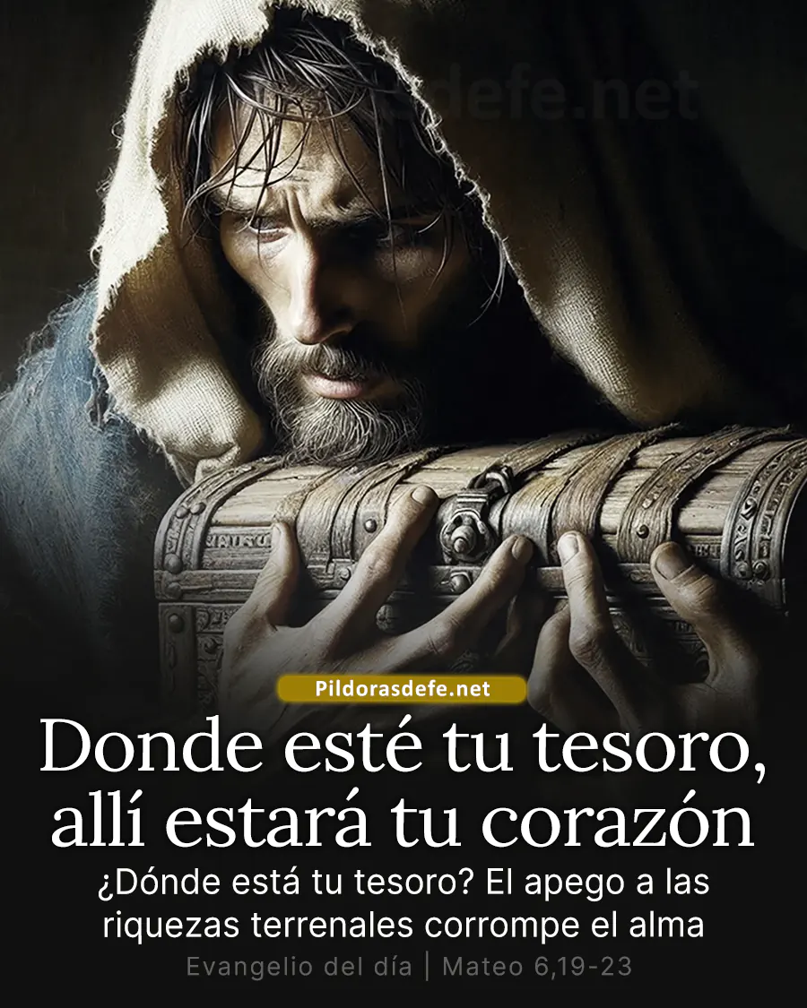 Evangelio de hoy Viernes: Donde este tu tesoro estará tu corazón
