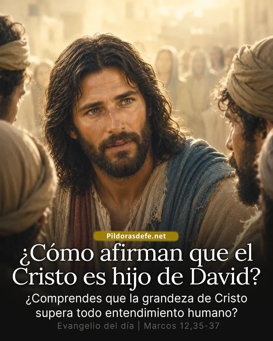 Evangelio de hoy Viernes Marcos 12,35-37: ¿Cómo afirman los escribas que el Cristo es hijo de David?