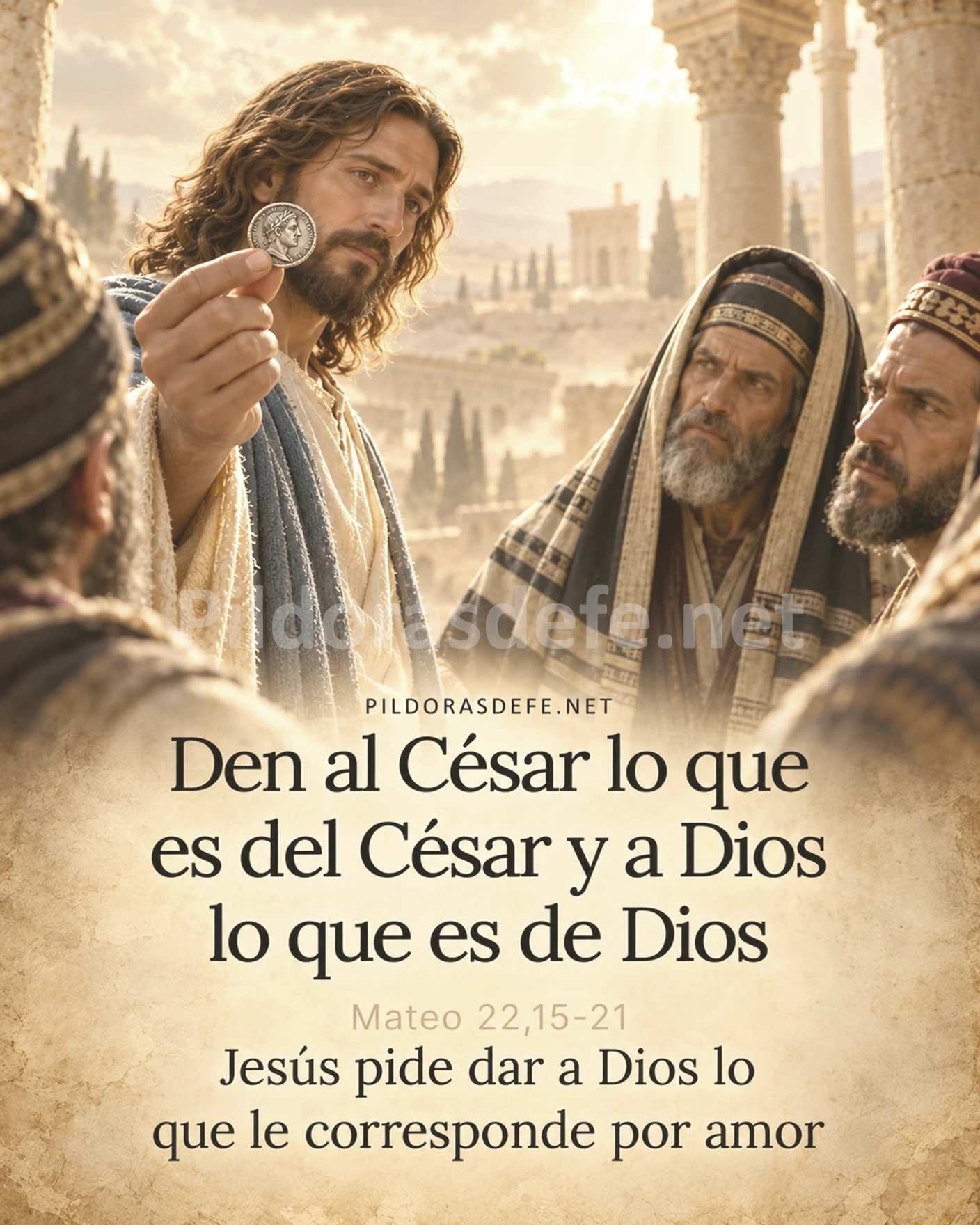 Evangelio de hoy domingo, Mateo 22,15-21: Den al César lo que es del César y a Dios lo que es de Dios