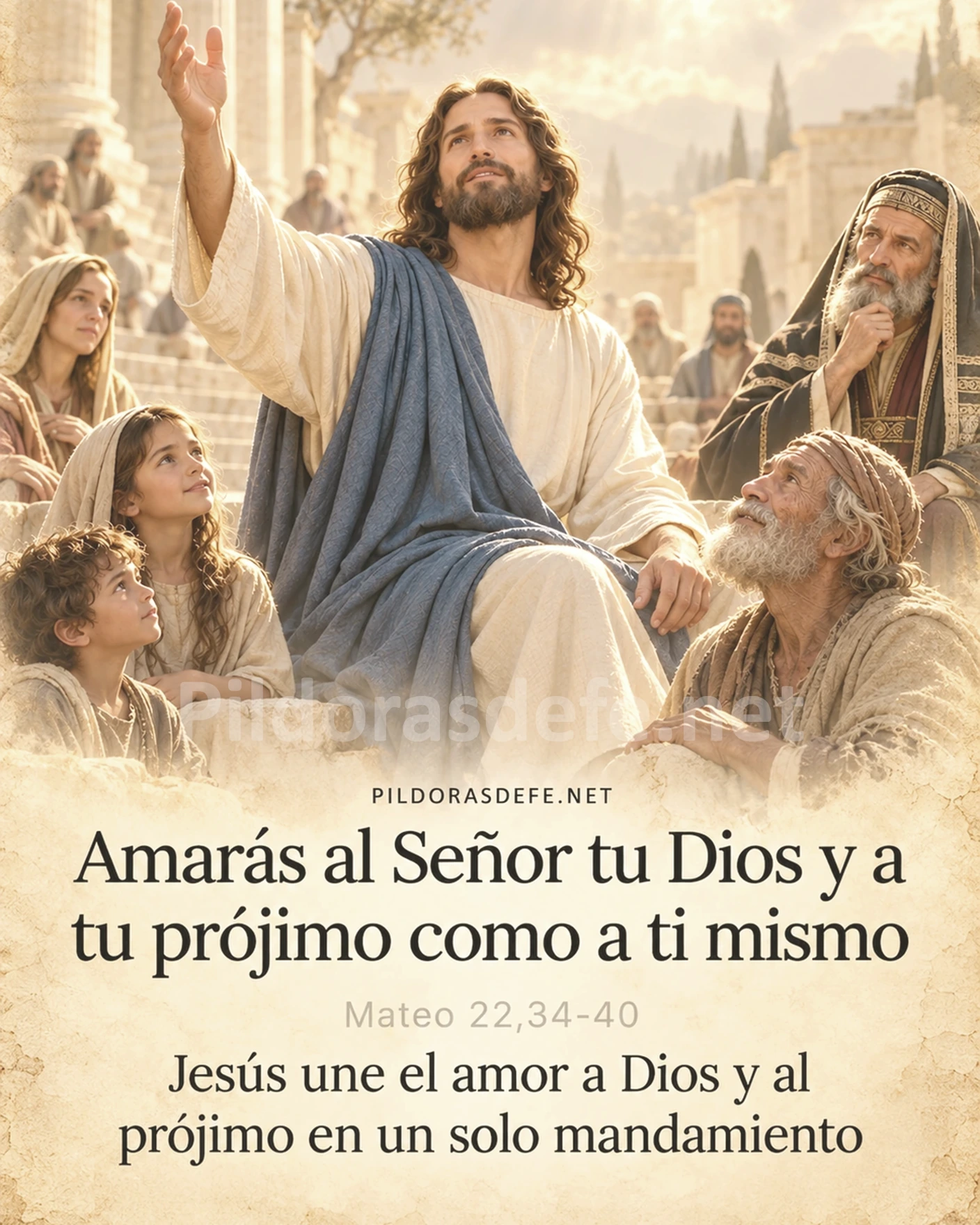 Evangelio de hoy domingo, Mateo 22,34-40: Amarás al Señor tu Dios y a tu prójimo como a ti mismo