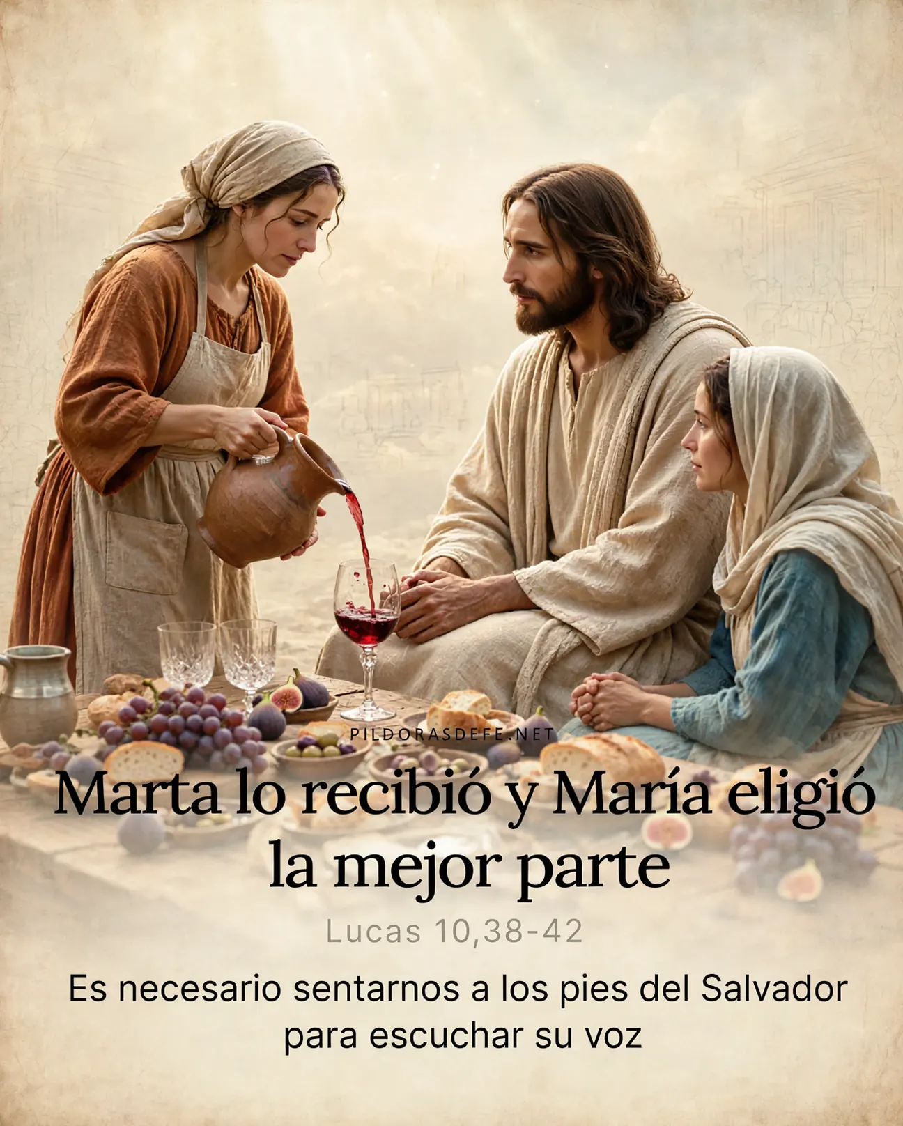 Evangelio de hoy martes, Lucas 10,38-42: Marta lo recibió en su casa. María ha elegido la mejor parte