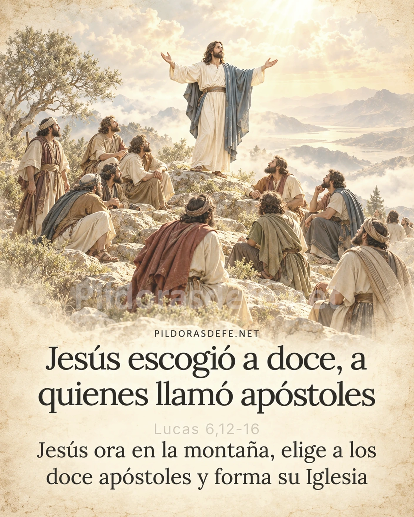 Evangelio de hoy miércoles, Lucas 6,12-16: Jesús escogió a doce, a quienes llamó apóstoles