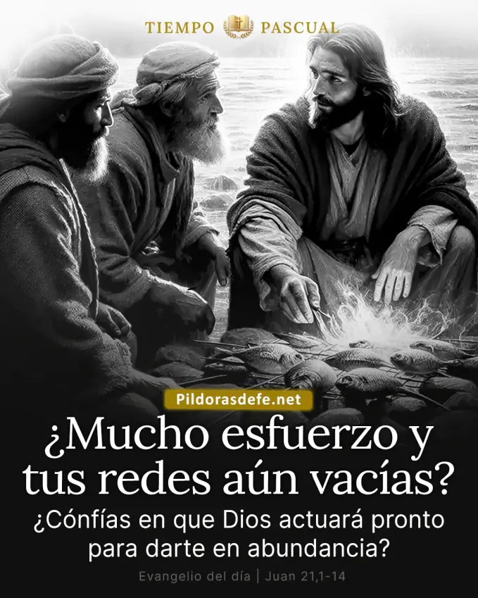 Evangelio del día Juan 21,1-14: Jesús se acercó, tomó el pan y se lo dio, e hizo lo mismo con el pescado