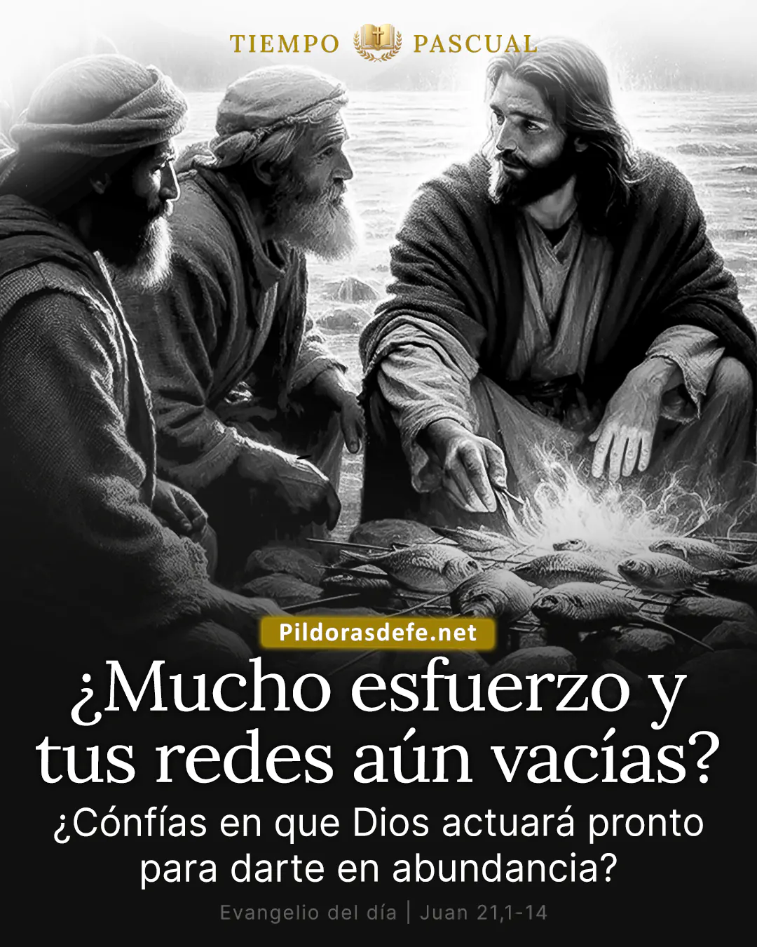Evangelio del día Juan 21,1-14: Jesús se acercó, tomó el pan y se lo dio, e hizo lo mismo con el pescado