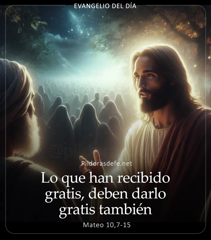 Evangelio de hoy, Mateo 10,7-15: Lo que han recibido gratis, deben darlo gratis también