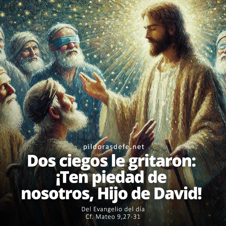 Evangelio del día, Mateo 9,27-31: Dos ciegos le gritaron: ¡Ten piedad de nosotros, Hijo de David!