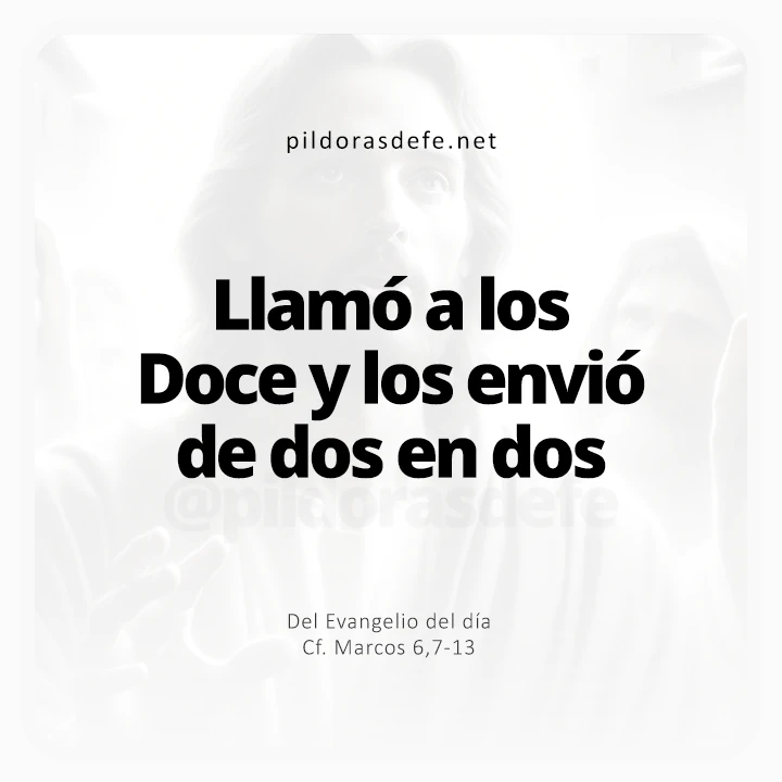 Evangelio de hoy Marcos 6,7-13: Llamó a los Doce y los envió de dos en dos