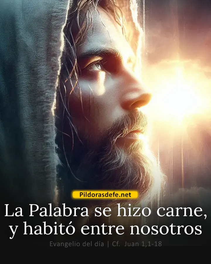 Evangelio de hoy, Juan 1,1-18: Y la Palabra se hizo carne, y habitó entre nosotros