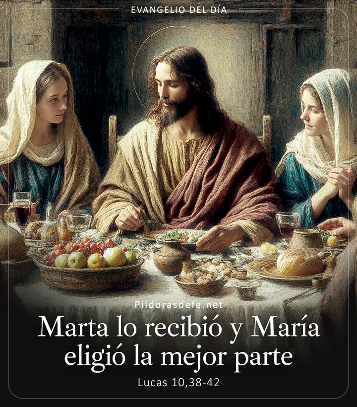 Evangelio de hoy, Lucas 10,38-42: Marta lo recibió en su casa y María eligió la mejor parte