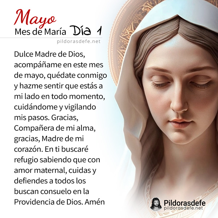 Oración a la Santísima Virgen María para el día 1 de mayo, mes de María