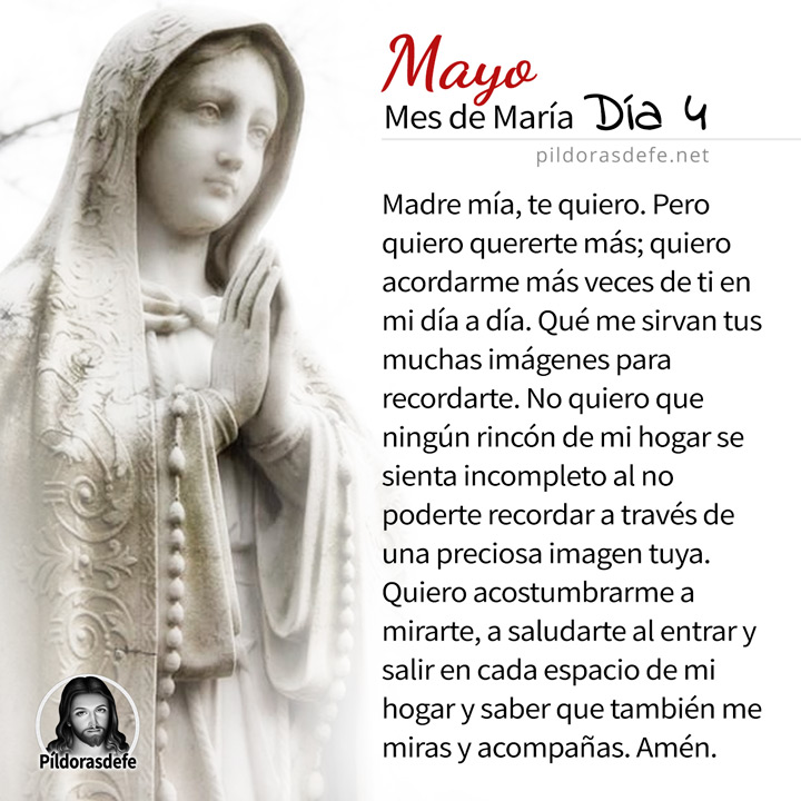 Oración a la Santísima Virgen María para el día 4 de mayo
