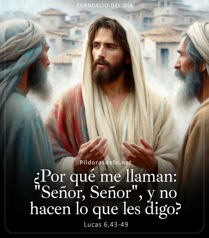 Evangelio de hoy, Lucas 6,43-49: ¿Por qué me llaman: Señor, Señor, y no hacen lo que les digo?
