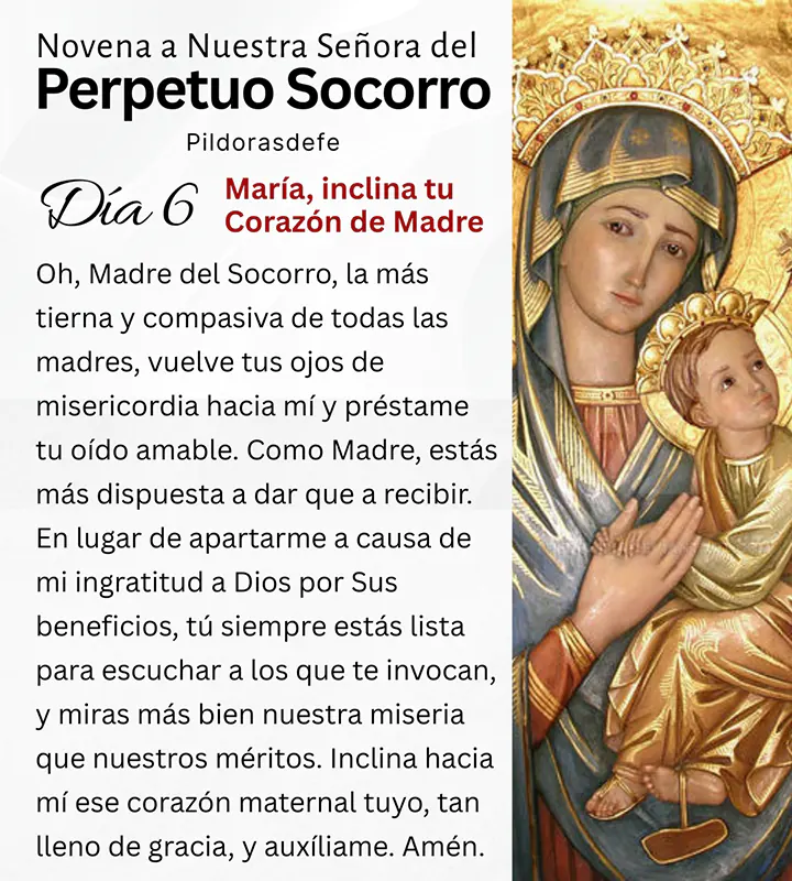 Novena a la Virgen del Perpetuo Socorro, día 6