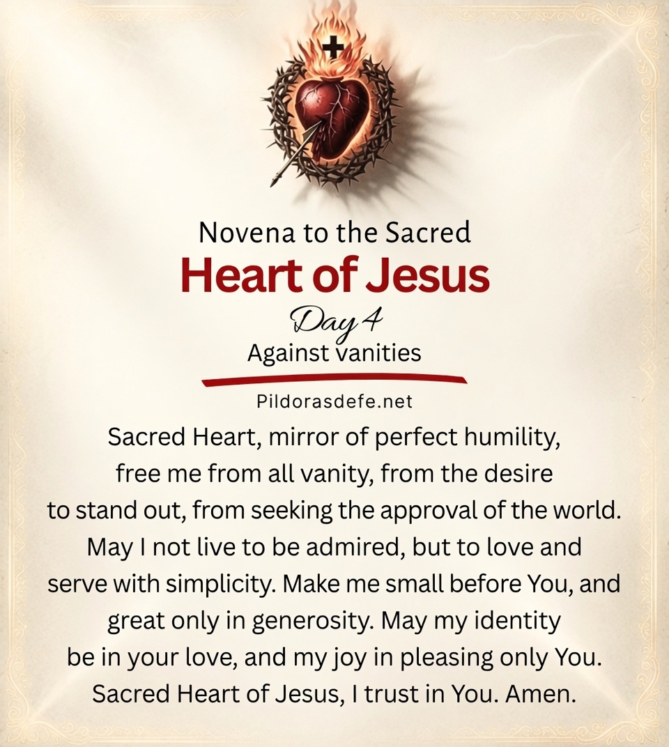 Prayer to the Sacred Heart of Jesus, day 4 of the novena