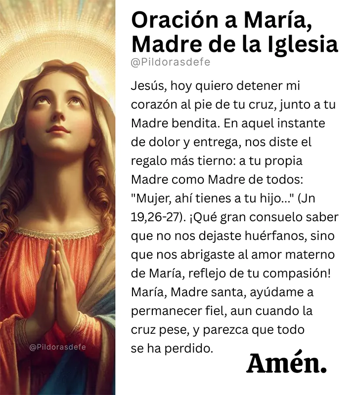 Oración a María, Madre de la Iglesia