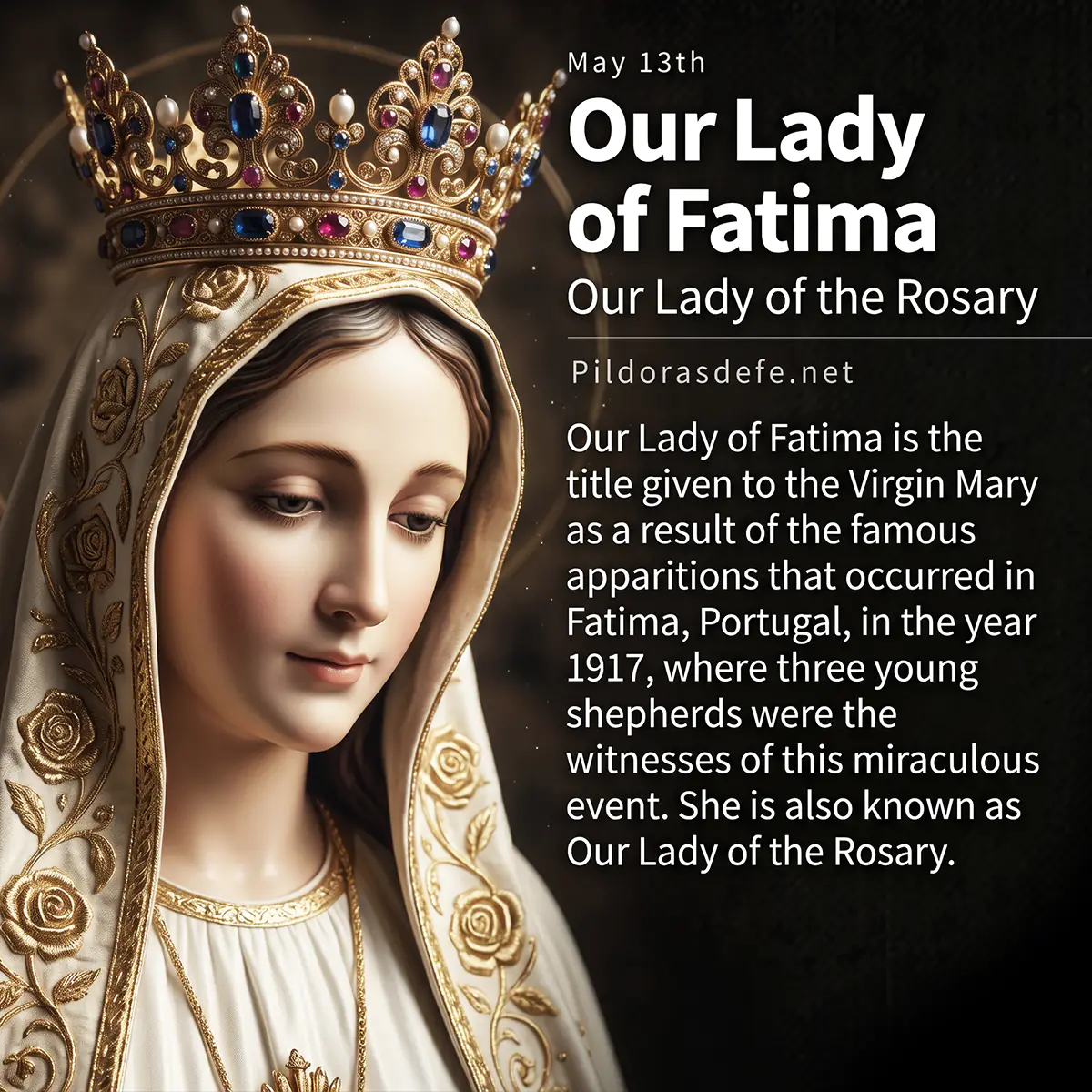 Our Lady of Fatima, Virgin of the Rosary: Apparitions