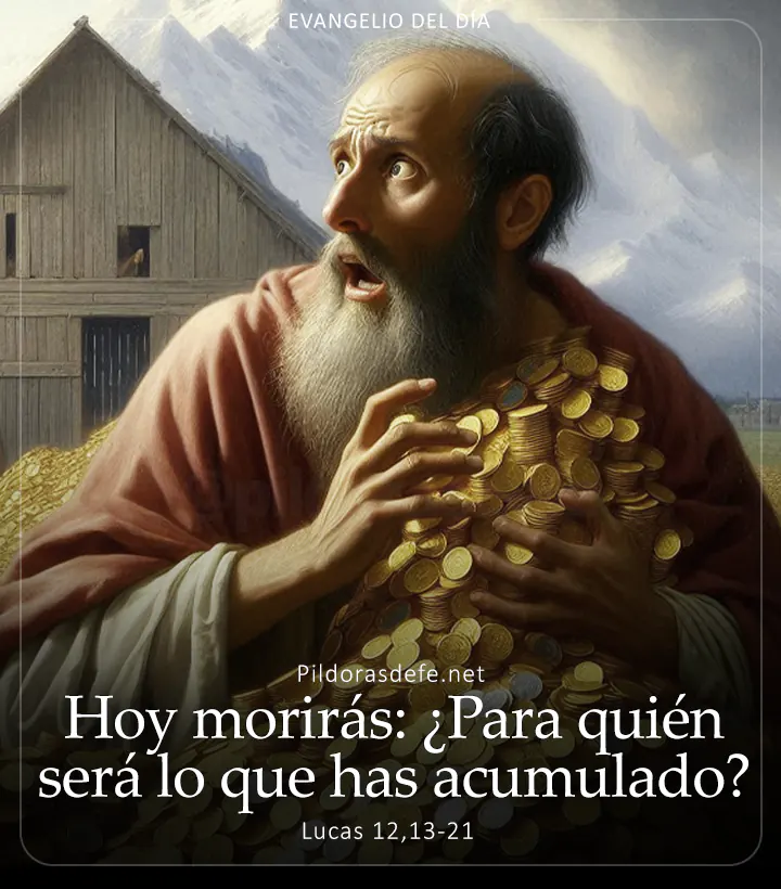 Evangelio de hoy, Lucas 12,13-21: ¿Para quién será lo que has acumulado?