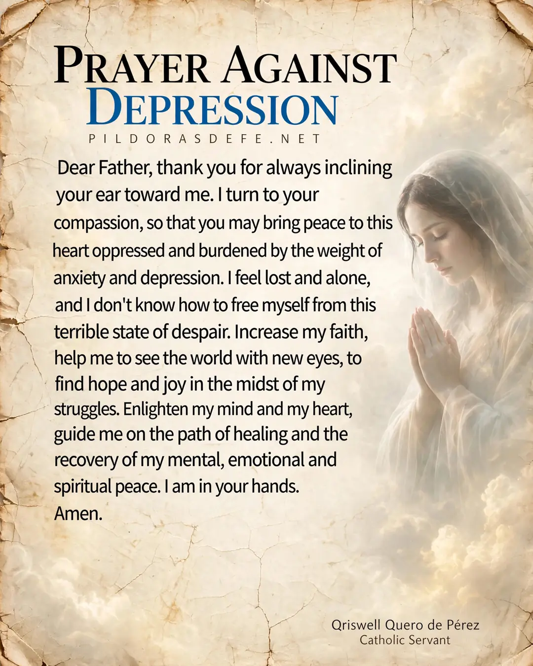 Prayer against depression Prayer against depression and anxiety