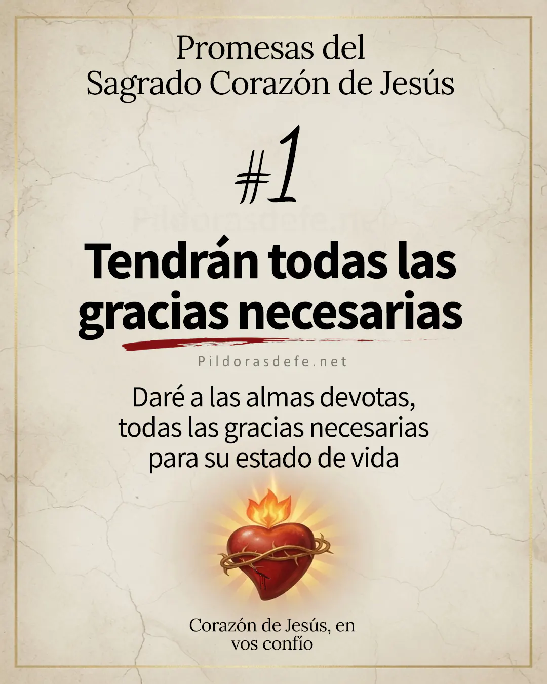 Promesa del Sagrado Corazón de Jesús #1: Daré a las almas devotas todas las gracias necesarias para su estado de vida.